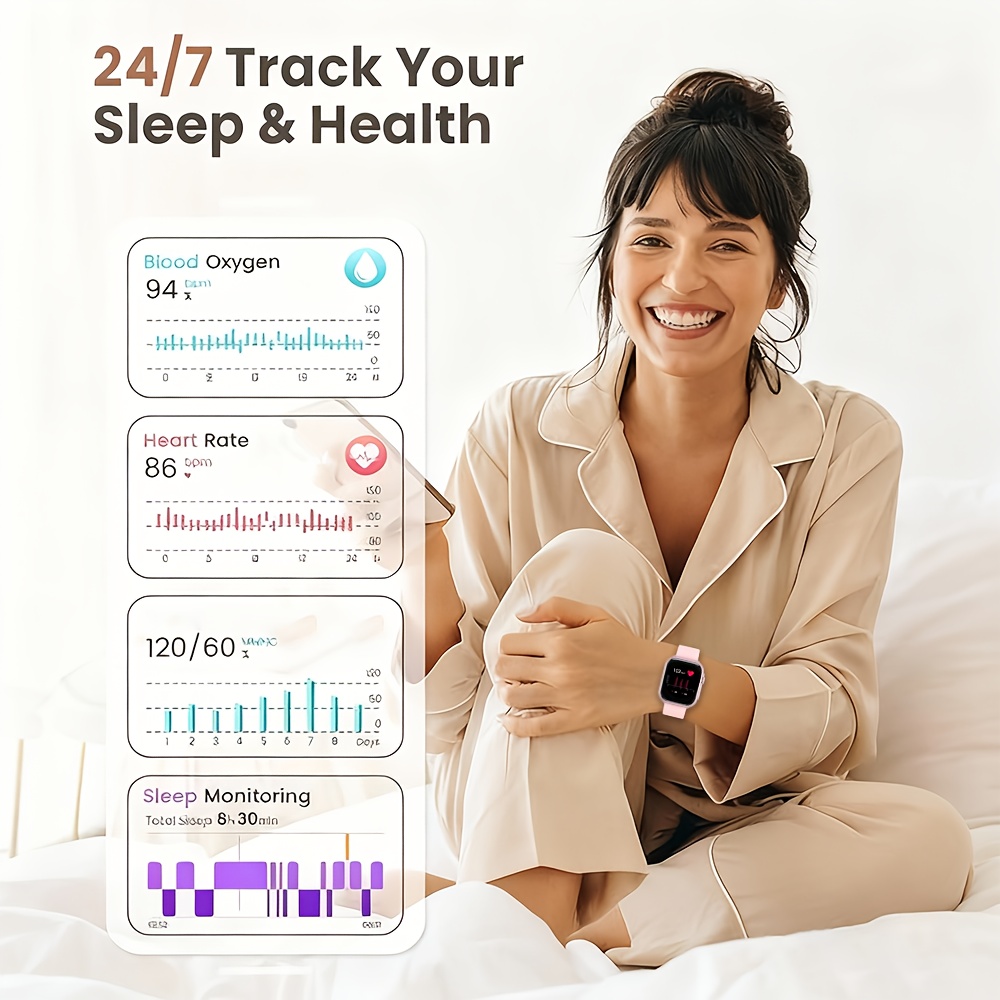 presente para namorados - smartwatch para mulheres e homens: compatível com iphone e , com chamadas bt, monitorização do , resistência à ip68, monitorização de fitness com mais de 120 de desporto, bateria de duração de 1000mah, presente para do pai Detalhes do produto 3