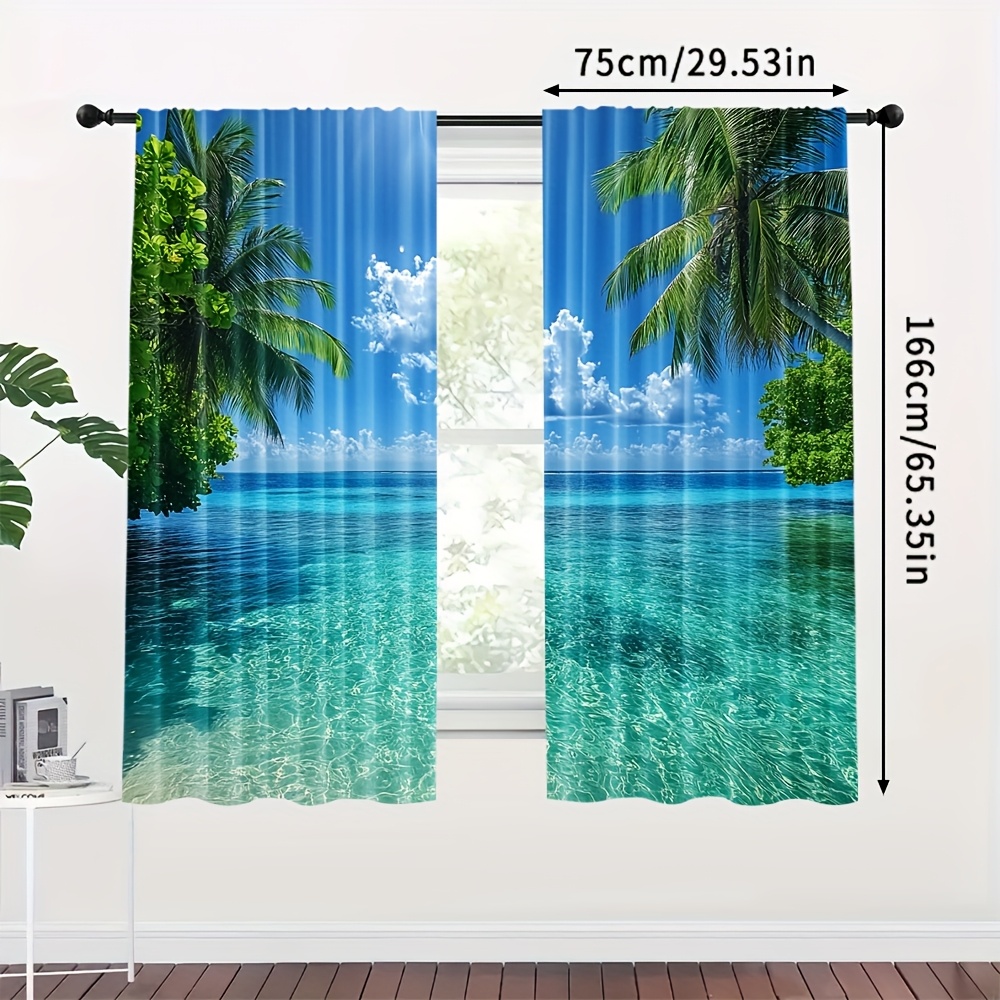 TEMU Set Of 2, Stylish Contemporary Curtains Featuring An Motif, Made From Extra-large Fabric, Ideal For Decorating Living Rooms, Bedrooms, Kitchens,