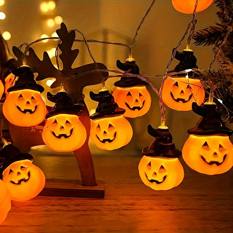 

1pc Demon Light Strings, 10leds Fairy Lights Pumpkin Shape, Christmas Party Doors And Windows Autumn Decoration, 59.06inch