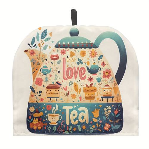 teapot cover retro teapot thickening with handle lightweight tea cosy tabletop kettle cover tea party decor double sided printing suitable weddings banquets gifts birthdays tea accessories