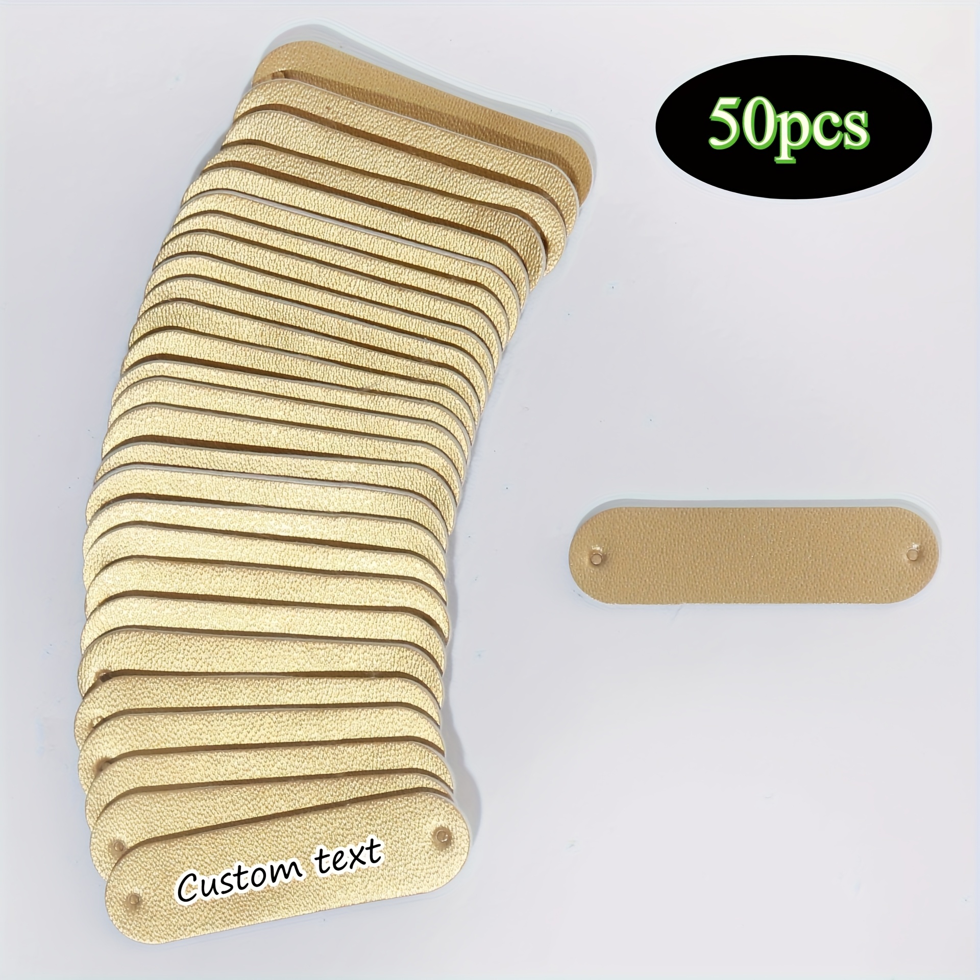 TEMU 50 Customizable Faux Leather Labels - Personalized Blank Tags With 2 Holes For , Gifts, And Packaging - Sturdy Stylish Design For Customization,