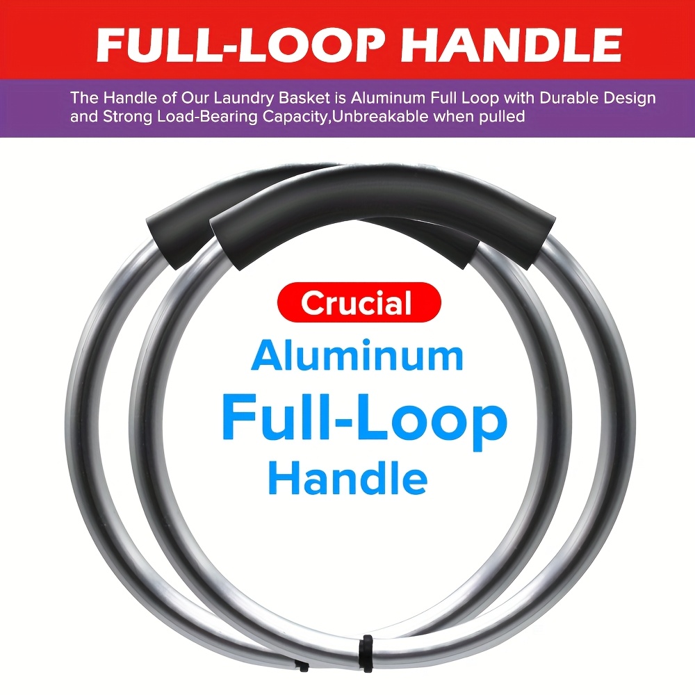 25.1gal Extra Large Foldable Laundry Basket Hamper Bag (Aluminum Full Loop Handle) - Tall Collapsible Fabric Clothes Bin For Bedroom, Bathroom, College Dorm Storage, Closet Organization & Washing (Space-Saving Design)