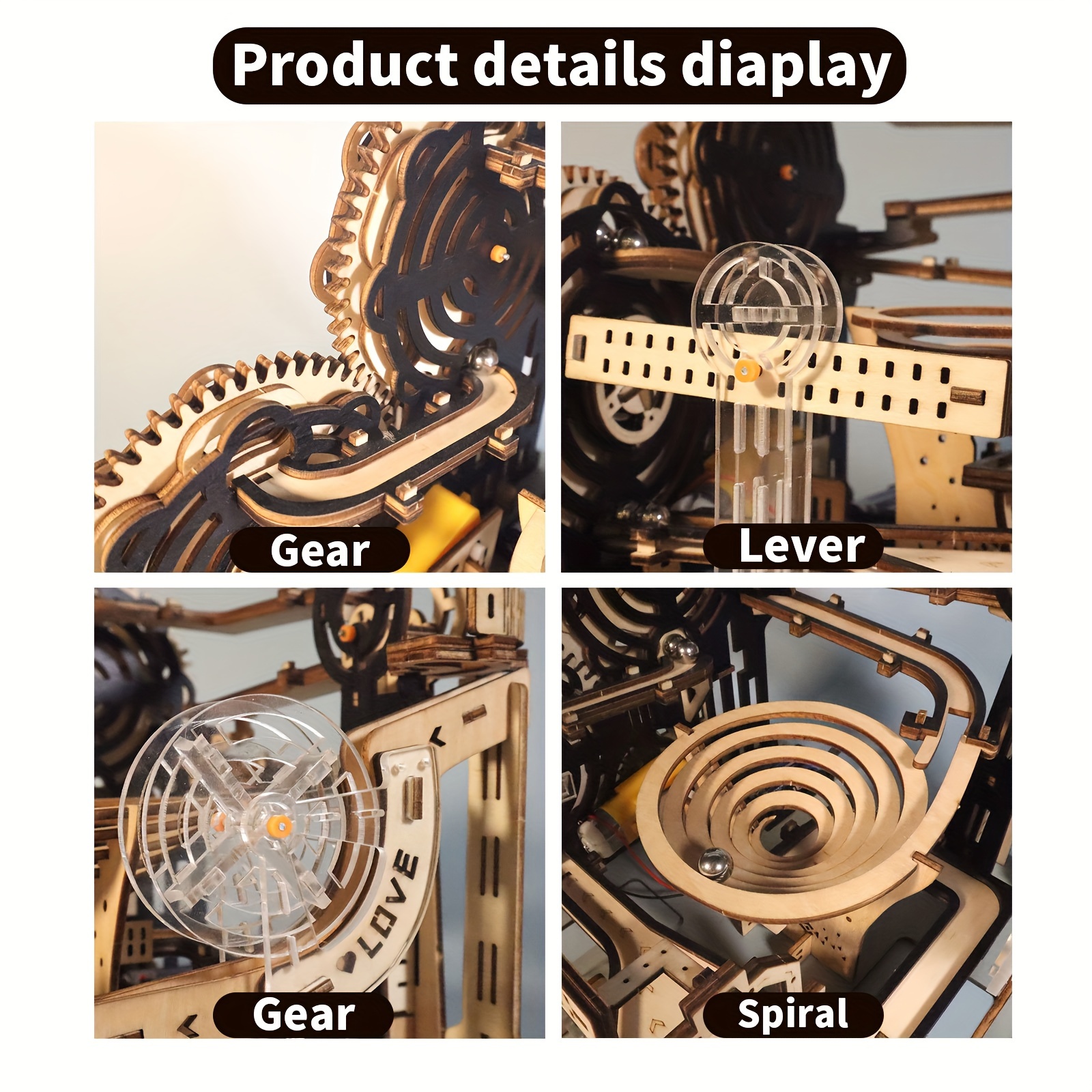 3D Wooden Marble Run Puzzle Model