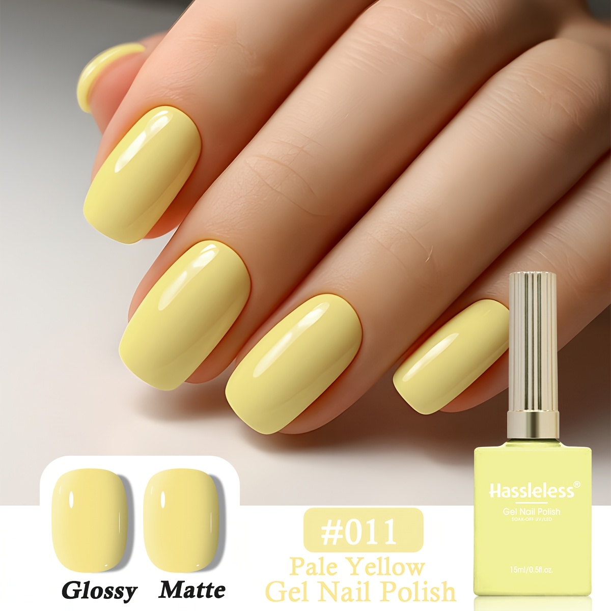 Image of 1pc Hassleless Single-use /led Gel Nail Polish Suitable For Led Lamps/, & Long-lasting /led Polish, Glass Bottle With Cap, Gentle Formula For Salon & Home Use, Ideal Gift For Women, 15ml