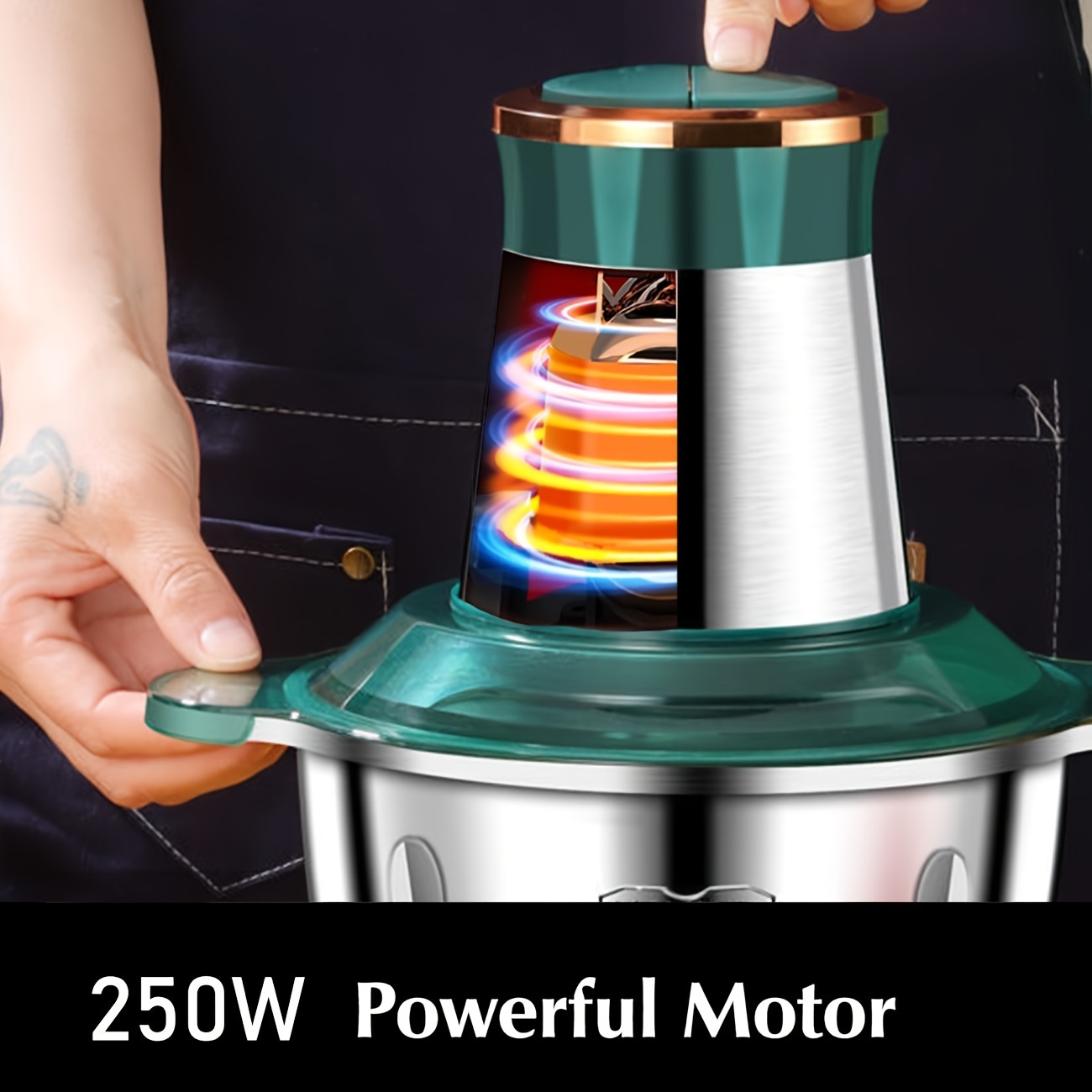 2l meat grinder electric food processor stainless steel meat blender food chopper for meat vegetables fruits and nuts 250w details 6