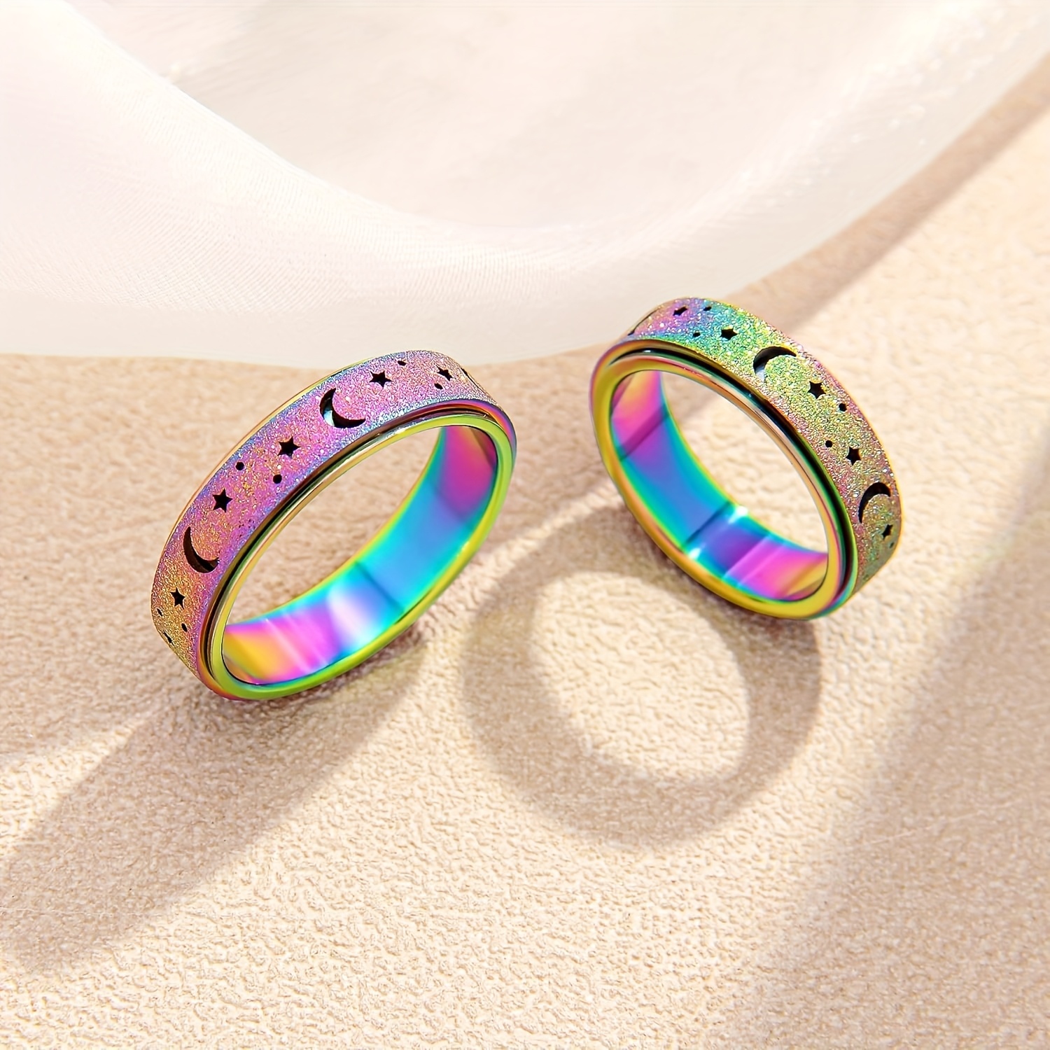 unique spinner ring for women men rotatable moon   with stainless steel   gift for eid ramadan Product details 5