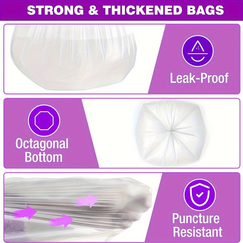 Box of 180 Bags 13 Gallon Expandable Heavy-Duty Plastic Multipurpose Disposable Garbage Bags - Super Strong, Leak-Resistant, And Odor-Proof for Bedroom, Kitchen, Living Room, Outdoor, And Toilet Use Trash Bag - Convenient And Sanitary Waste Solution