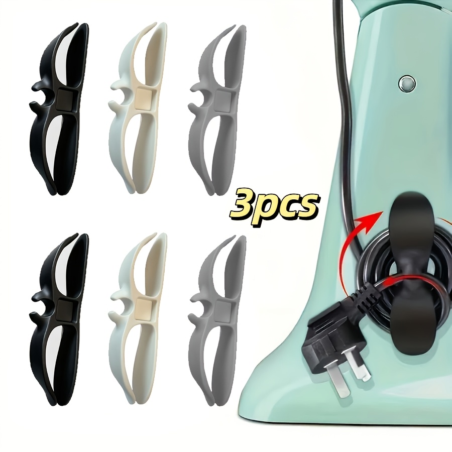 3pcs Heavy-duty Set For Kitchen Appliances - Plastic Cable Manasynthetic Gemstoneent Clips, Non-slip Countertop Wire Holder For Blenders, Coffee Makers, Microwaves, Ovens, Air Fryers - Cord & Clutter-
