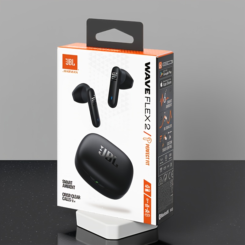   wave flex 2 écouteurs true wireless semi- -auriculaires pour musique, appels avec réduction de bruit, sport et jeux - micro universel compatible téléphones mobiles,   des appels, haute qualité  , œuvre en extérieur, voyage ou travail,   ultralongue, casques découte de