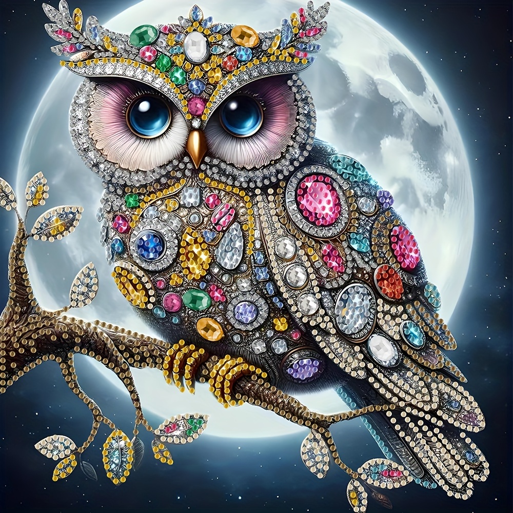 

Owl Diamond Painting Kit With Irregular Shaped Acrylic Gems, 5d Diy Embroidery Art, Mosaic Craft For Decor, Canvas Wall Art 11.81x11.81 Inches