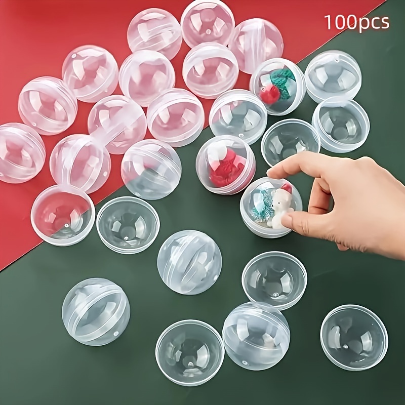 TEMU 100pcs Plastic Capsules - Round Capsule Containers For Favors, Small Storage &