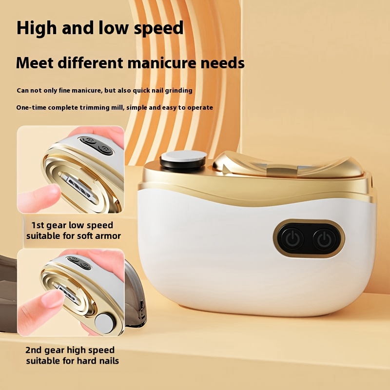 1  in 1 usb rechargeable electric nail clipper and polisher with led light lithium battery polymer 400mah 36v battery powered usb dual use for   quality nail care Product details 2