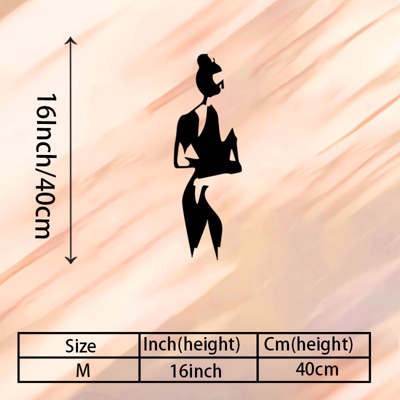 TEMU 1pc Female Figure Metal Wall Sculpture - Elegant Nude Woman Silhouette Statue, Iron Romantic Bedchamber Decor For Valentine's Gift, Female Form