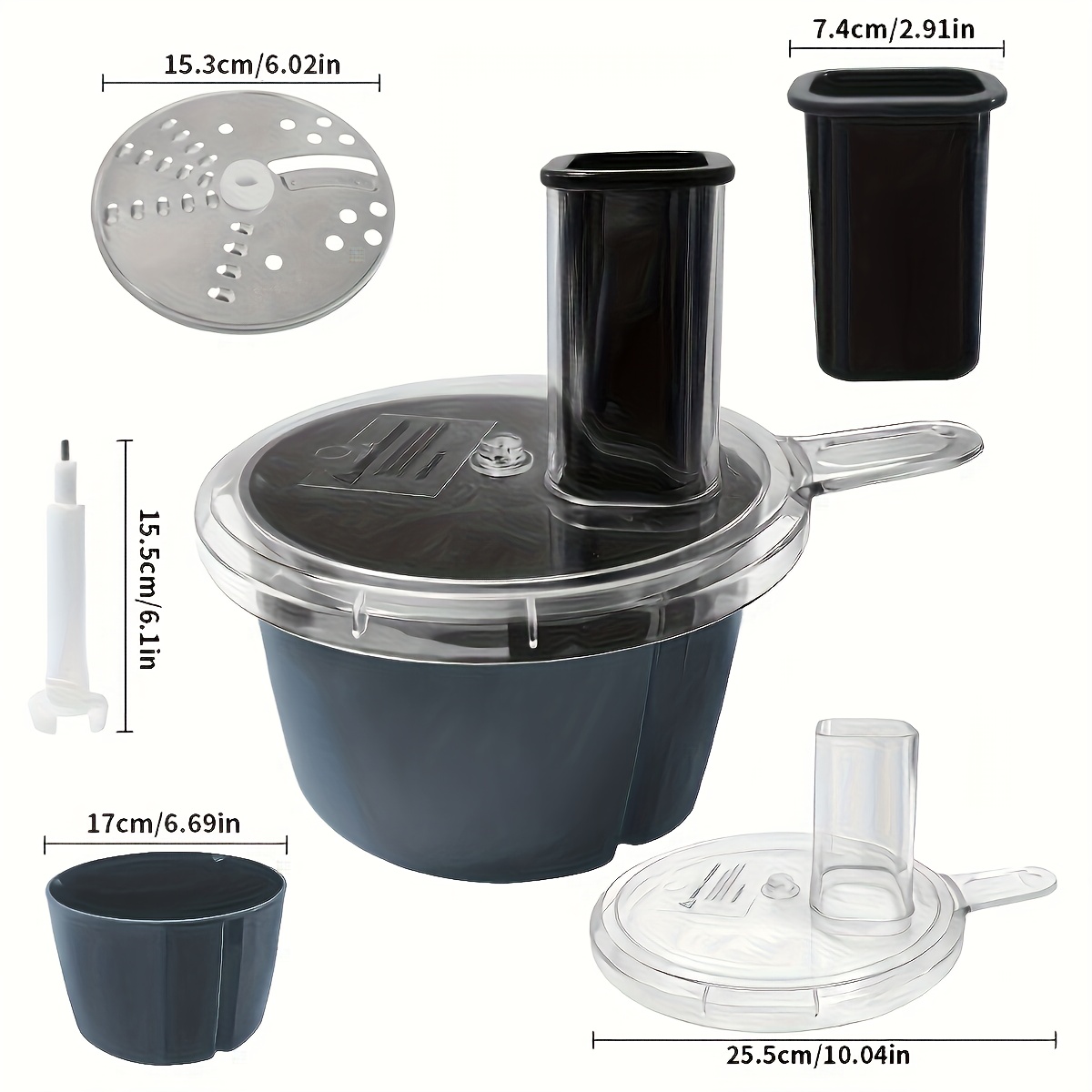 E-shop 1 Set Gemüseschneider, kompatibel mit TM6 TM5 Multifunktions-Mischdeckeln, hergestellt aus ABS, Acryl und Edelstahlmaterialien,