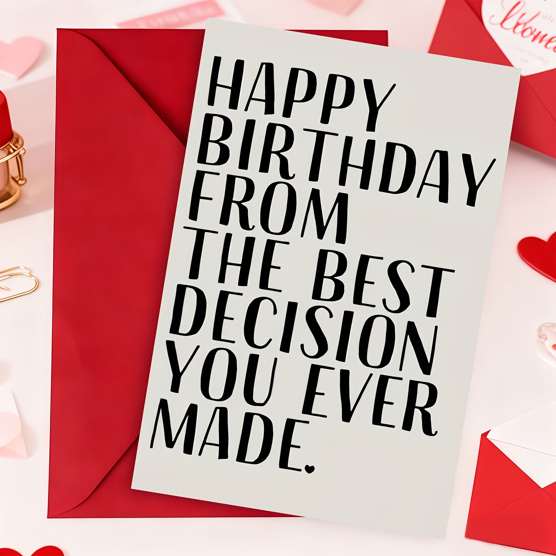 TEMU Carte de vœux d'anniversaire amusante pour , "La meilleure décision que vous ayez jamais prise" - Carte à humoristique pour petit ami, et