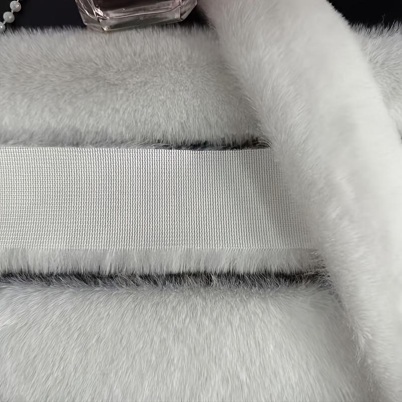 TEMU 2pcs Wide 5cm Wide Christmas Tree Skirt Faux Rabbit Fur Ribbon, White Rabbit Fur Tassel Decoration For Christmas, Clothing, Shoes And Hats