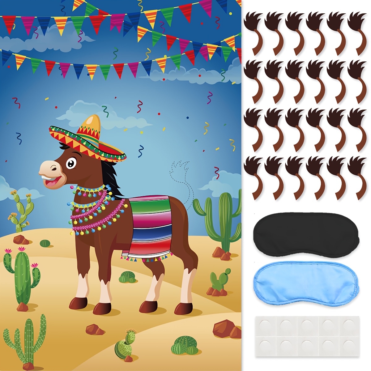 TEMU El divertido juego de pegar una a un burro se puede utilizar como decoración de pared o para diversas ocasiones como y reuniones festivas. Es de