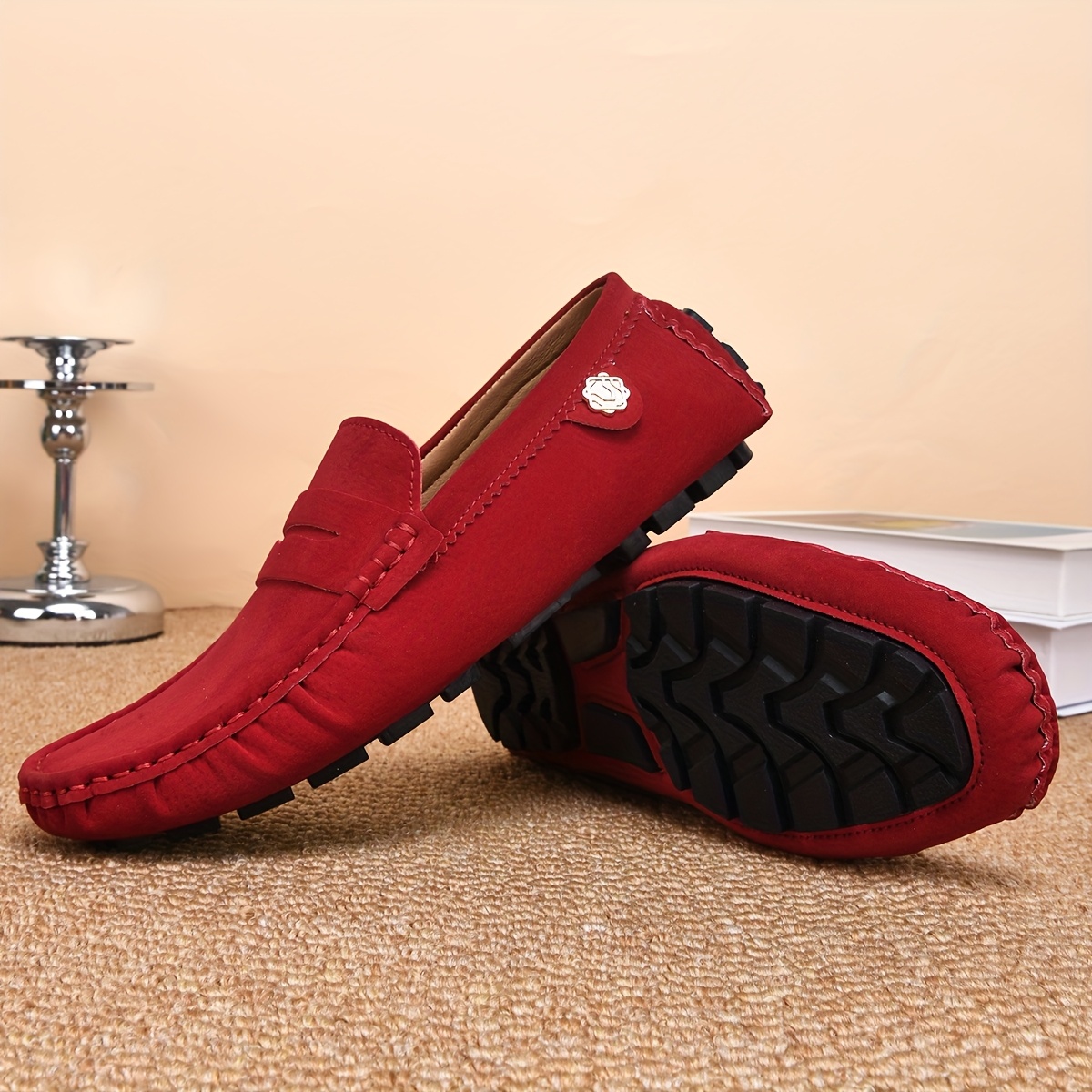 Boys Red Loafer Shoes JGSHOWKITO Boys Shoes Fashion Soft Flat