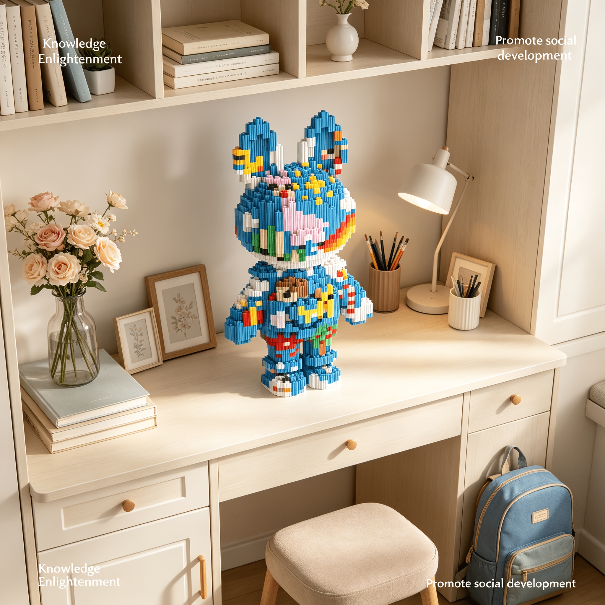 Blue Long-Eared Multicolor Creative Room Decor