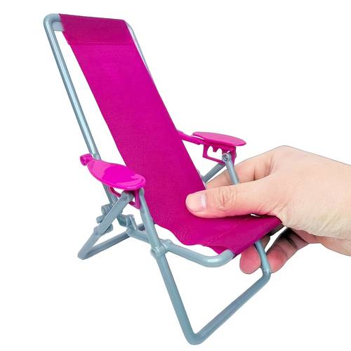miniaturisierter sommer-strandstuhl, ohne puppe, party-strandstuhl, passend für 11,81-zoll-puppen, klappbarer strandstuhl, puppenhaus-zubehör, möbel-dekorationszubehör, puppenhaus-spielzeug, hintergrund-requisiten, halloween- weihnachtsgeschenke (ohne puppe)