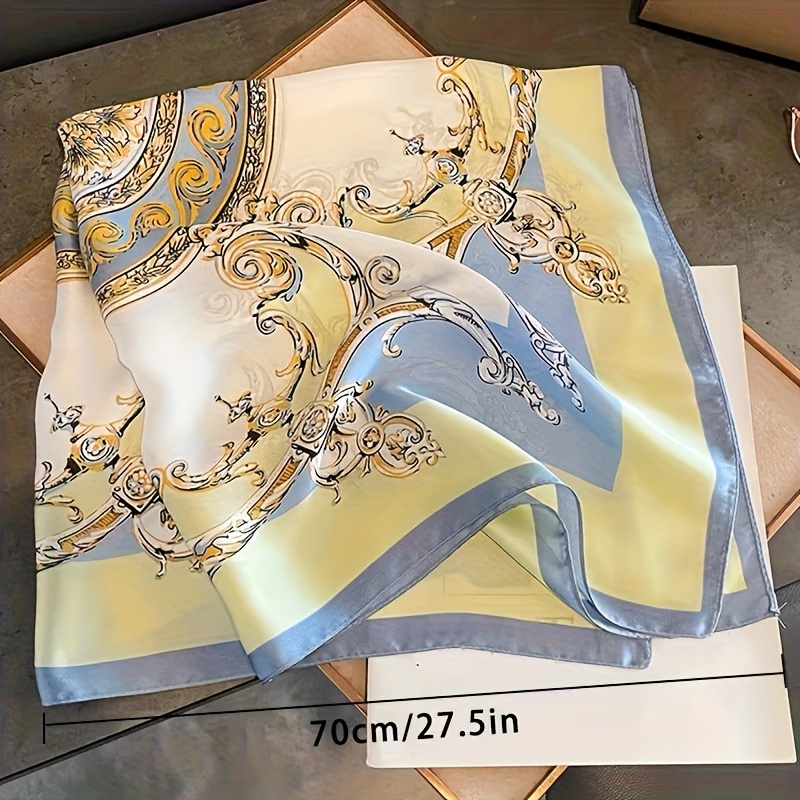 [versatile Scarf] 1pc Pattern Small Square Scarf Headscarf - Versatile 70cm Women' Scarf, Pattern Small Scarf Neck Scarf