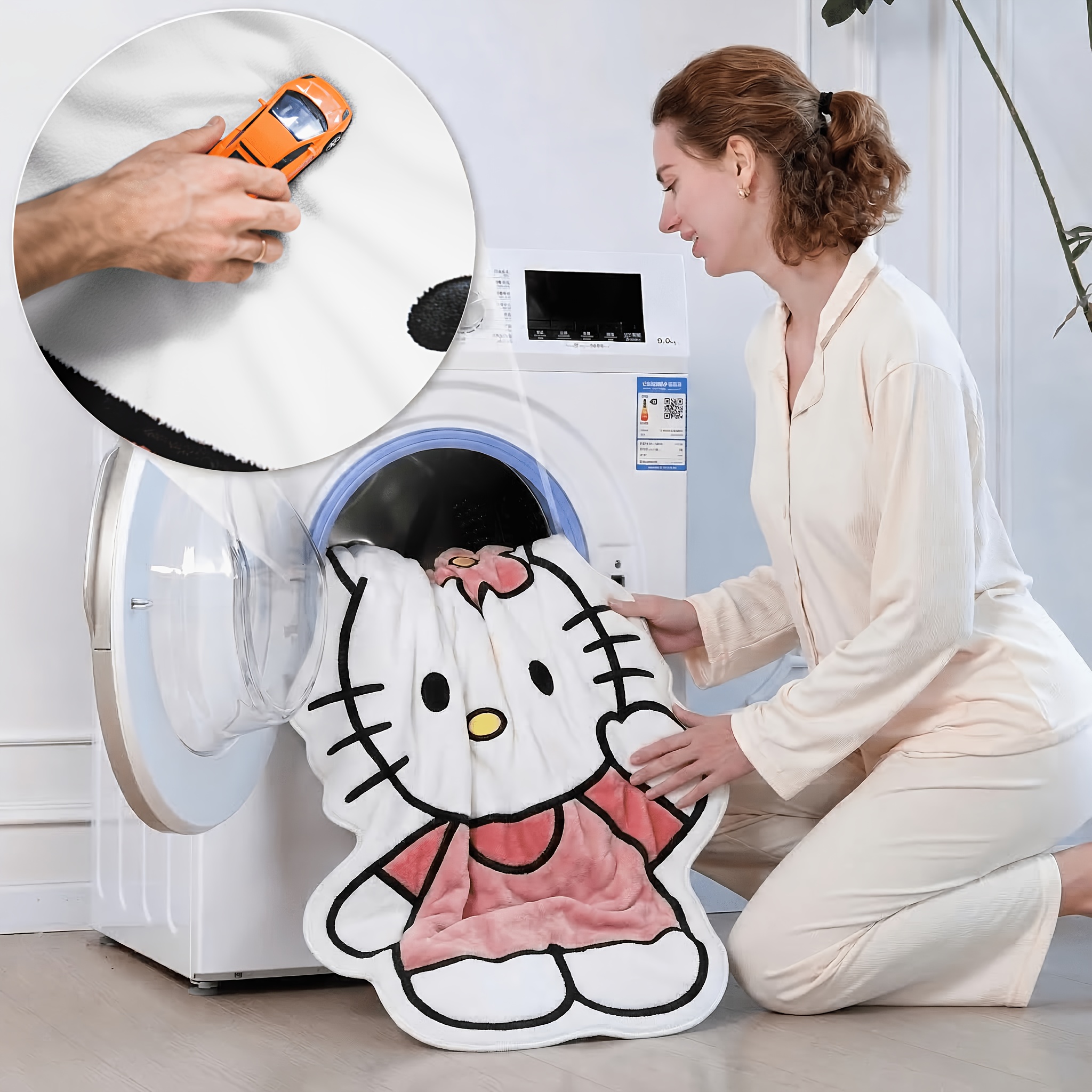 Hello Kitty Irregular Plush Blanket with Fun Character Print