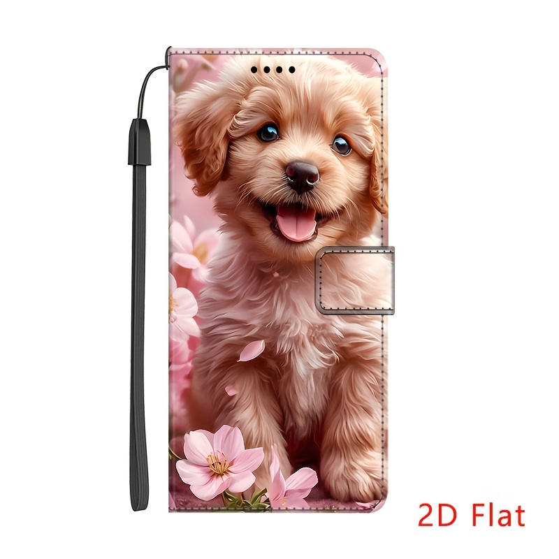 TEMU Phone Case: Fluffy Puppy Flip Wallet Phone Case Suitable For Galaxy A90 A72 A71 A70 A60 A56 A55 A54 A53 A52 A51 A50 A42 A41 A40 A36 A35 A34 A33
