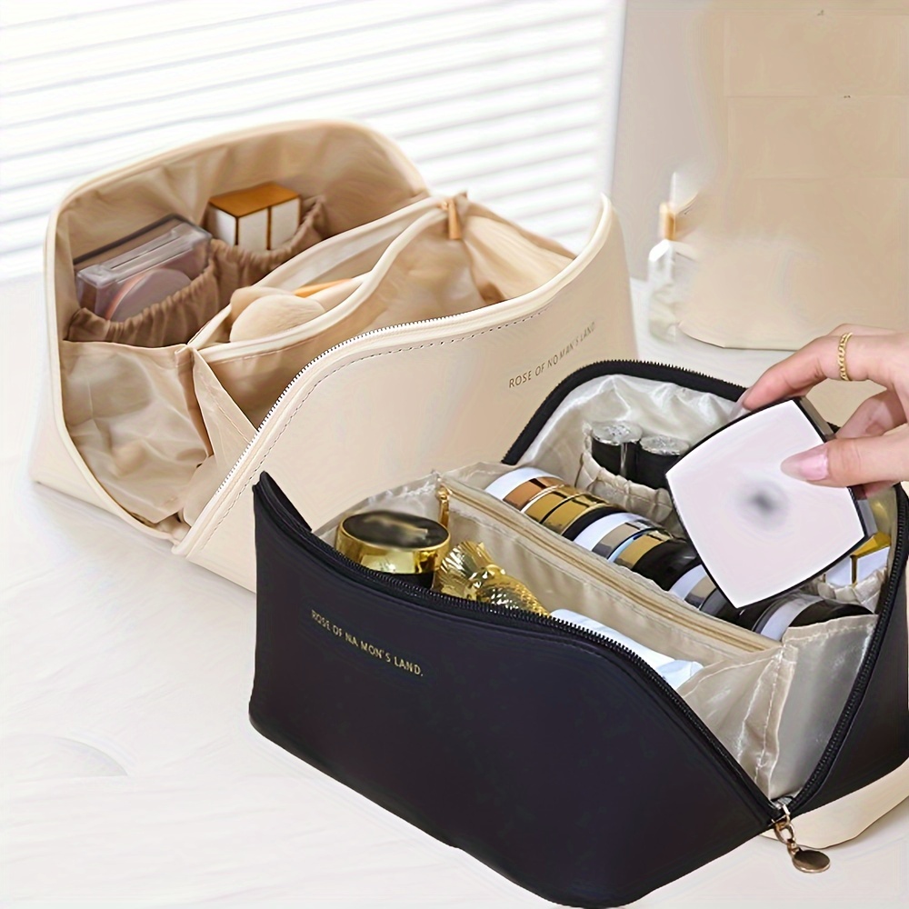 

streamlined Packing" Essential Travel Makeup Organizer - Waterproof, Large Capacity Cosmetic Bag