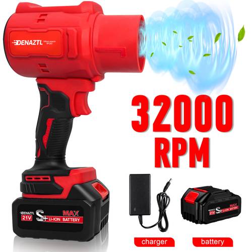 21v 4 0ah high power leaf blower cordless 32000rpm blower car dryer blowers for lawn care snow blower for patio cleaning blowing leaves and dust drying camping birthday or holiday gifts red