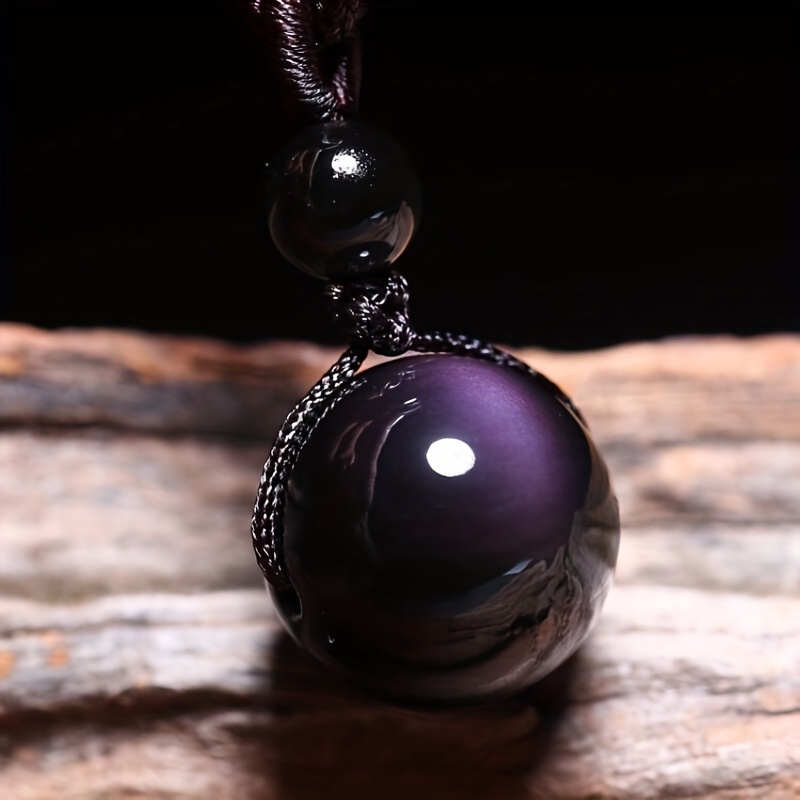 

1pc Elegant Rainbow Pendant Necklace, Fashionable Purple Stone With On , Ideal Birthstone Gift For