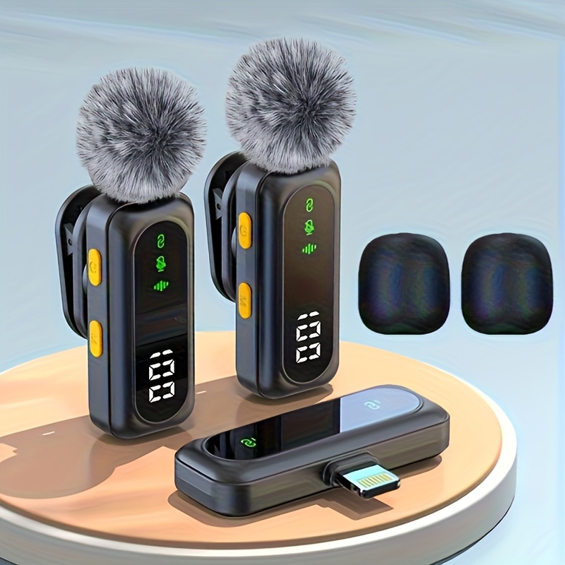 item picture 2025 new usb c phone mini microphone for iphone   camera utsund led display wireless lavalier microphone for video recording clip on lapel lav mics with noise reduction for interview vlog youtube tiktokstocking stuffers gifts karaoke podcasting