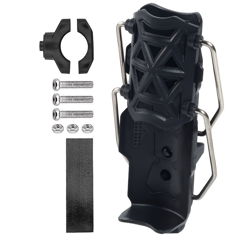 Image of Universal Bike/motorcycle Water Bottle Cage - 0.6-1. Adjustable Clamp, Stable Portable Drink Holder, Cycling Sports Hydration Accessory