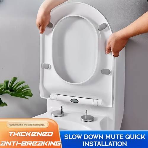 1pc simple silent toilet seat release soft close toilet lid household toilet seat cover pp soft close toilet seat plastic toilet seat shaped soft close toilet seat cover 020