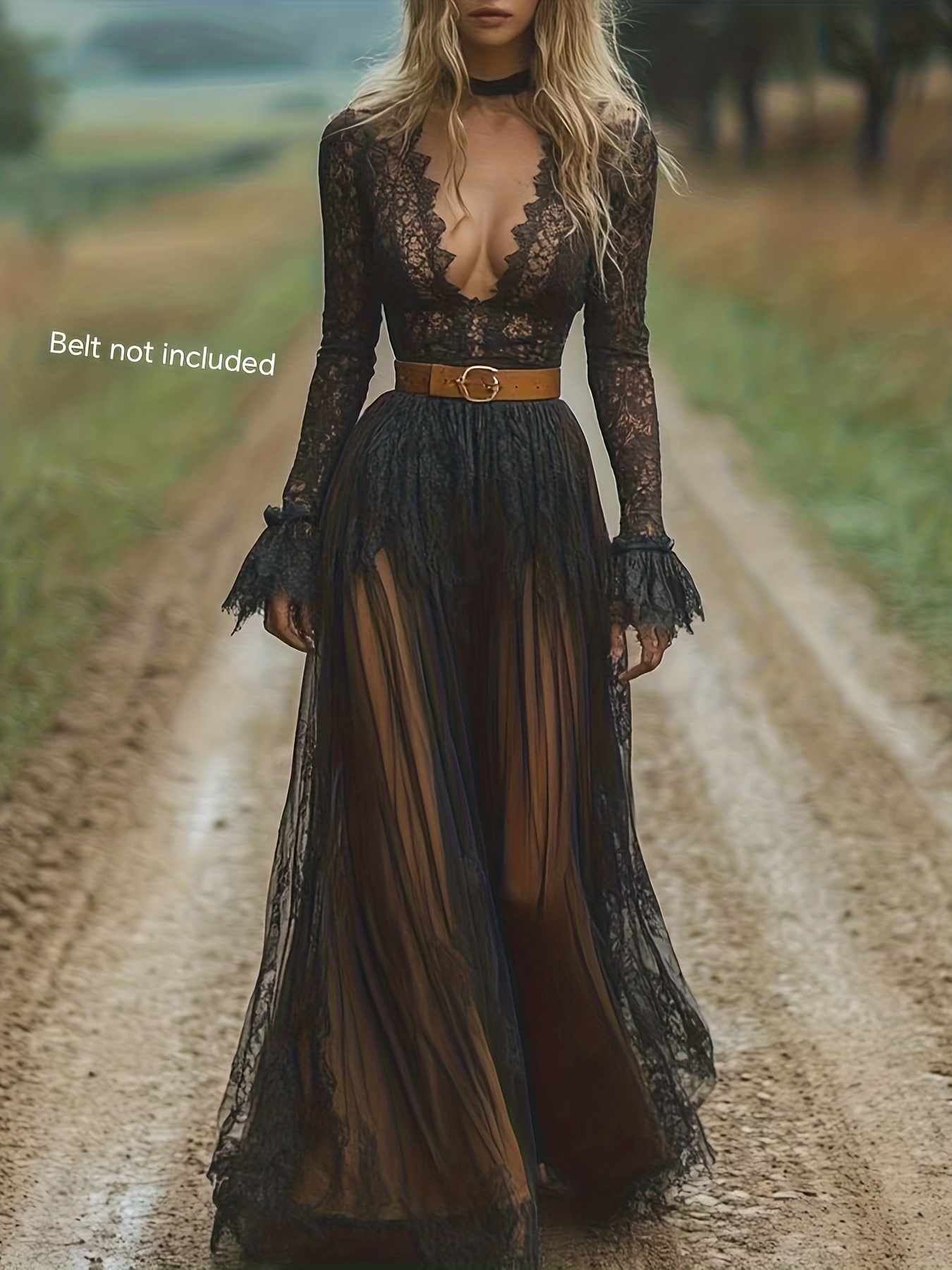 open lace back dress Oversized V-Neck Denim Tank Dress with Front Pockets – Charming Charlie main image 1
