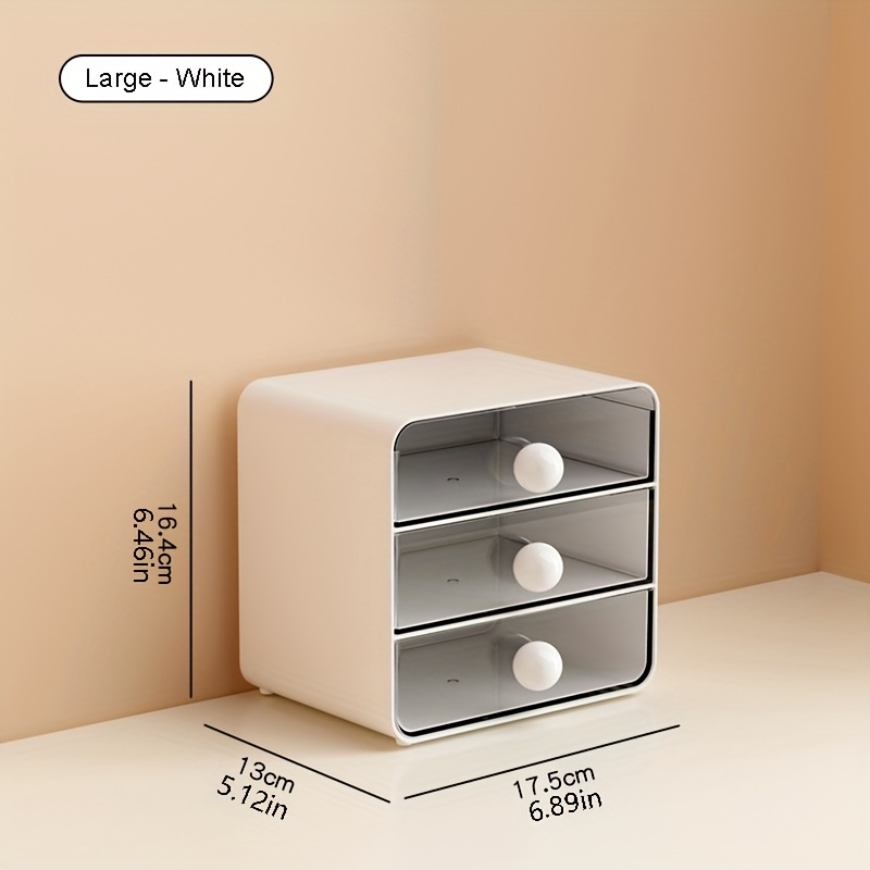 a desktop drawer style storage box three   thick transparent plastic multifunctional storage box suitable for organizing cosmetics office supplies and   used on a vanity or desk   back to school supplies storage and   a great birthday or christmas gift for her him desk drawer organizer for home storage Product details 2