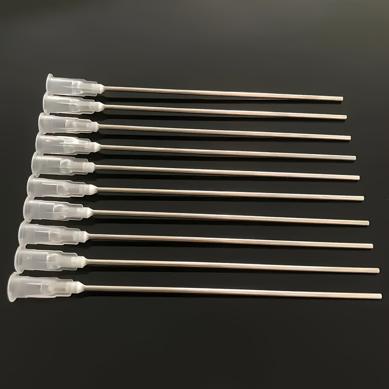 Image of 10pcs 16ga/18ga Long Blunt Tip Dispensing Needles With Luer Connector Industrial Applicator Needles For Pet Feeding, Liquids, Oiling, Painting, Mechanics And Experiments