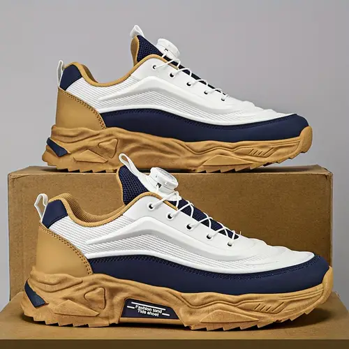 남성용 올 시즌 로터리 버클 플랫폼 슈즈, 야외 트레이닝 운동화, 미끄럼 방지 부드러운 밑창 편안한 스니커즈