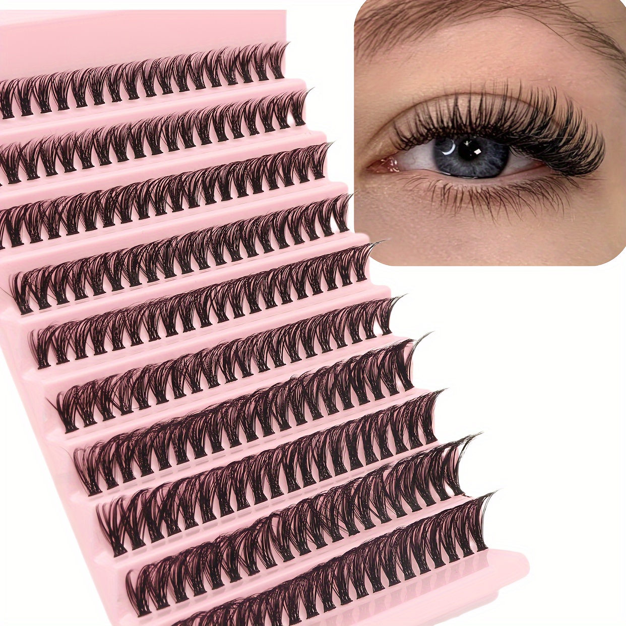 

5d Faux Mink Eyelashes, Cluster Lashes Set, Mix & Match, C/d , Natural Look, Dense Self-grafting Individual Clusters For Eyelash Extensions