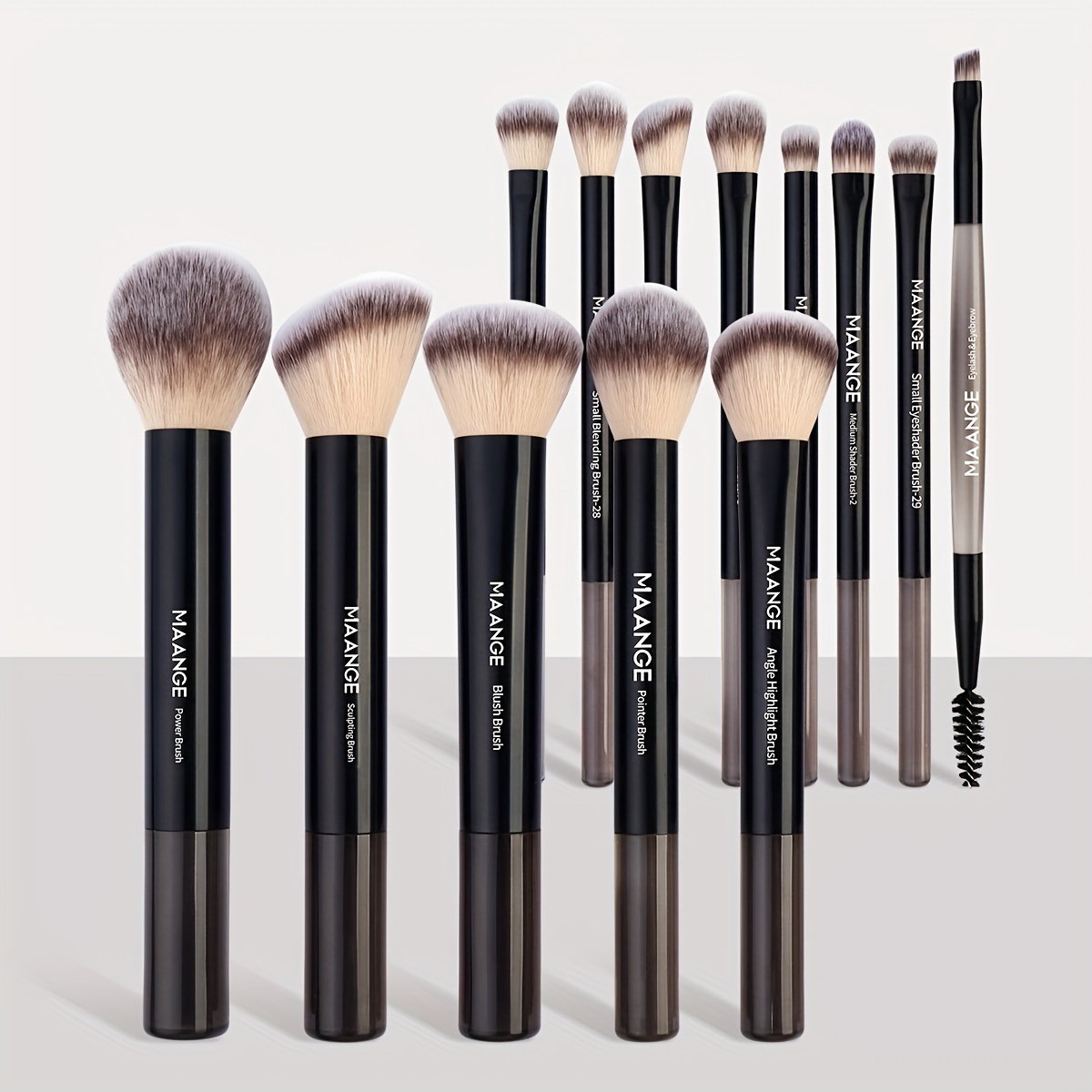 

Maange 13pcs Professional Makeup Brush Set With Nylon In Aluminum Tubes – Foundation, Blush, And Eyeshadow Brushes For Daily Use And Travel