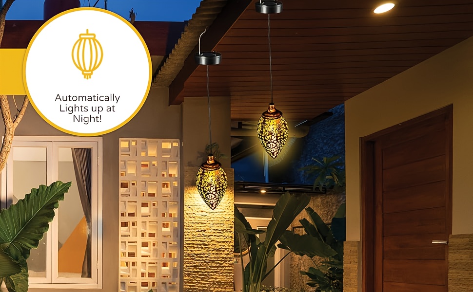 solar water drop lantern metal chandelier warm white light suitable for garden   outdoor decor high quality gift   festive atmosphere lighting exquisite cutout design hanging solar lamp details 1