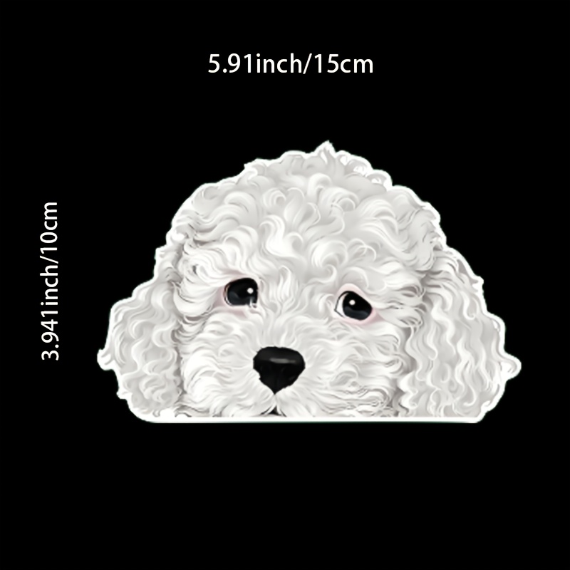 2d flat cute fluffy white puppy eyes matte vinyl Temu Mauritius