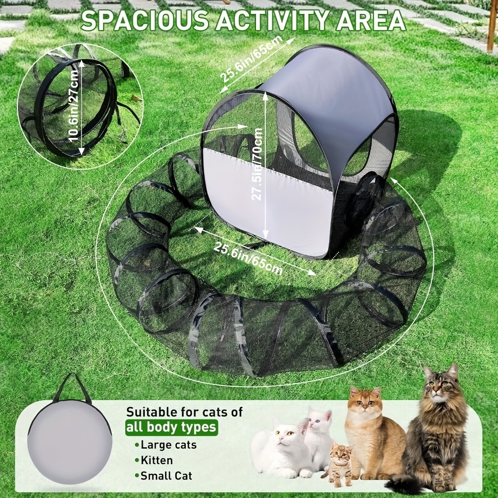 Portable Foldable Cat Enclosure with Birthing Room & Fencing