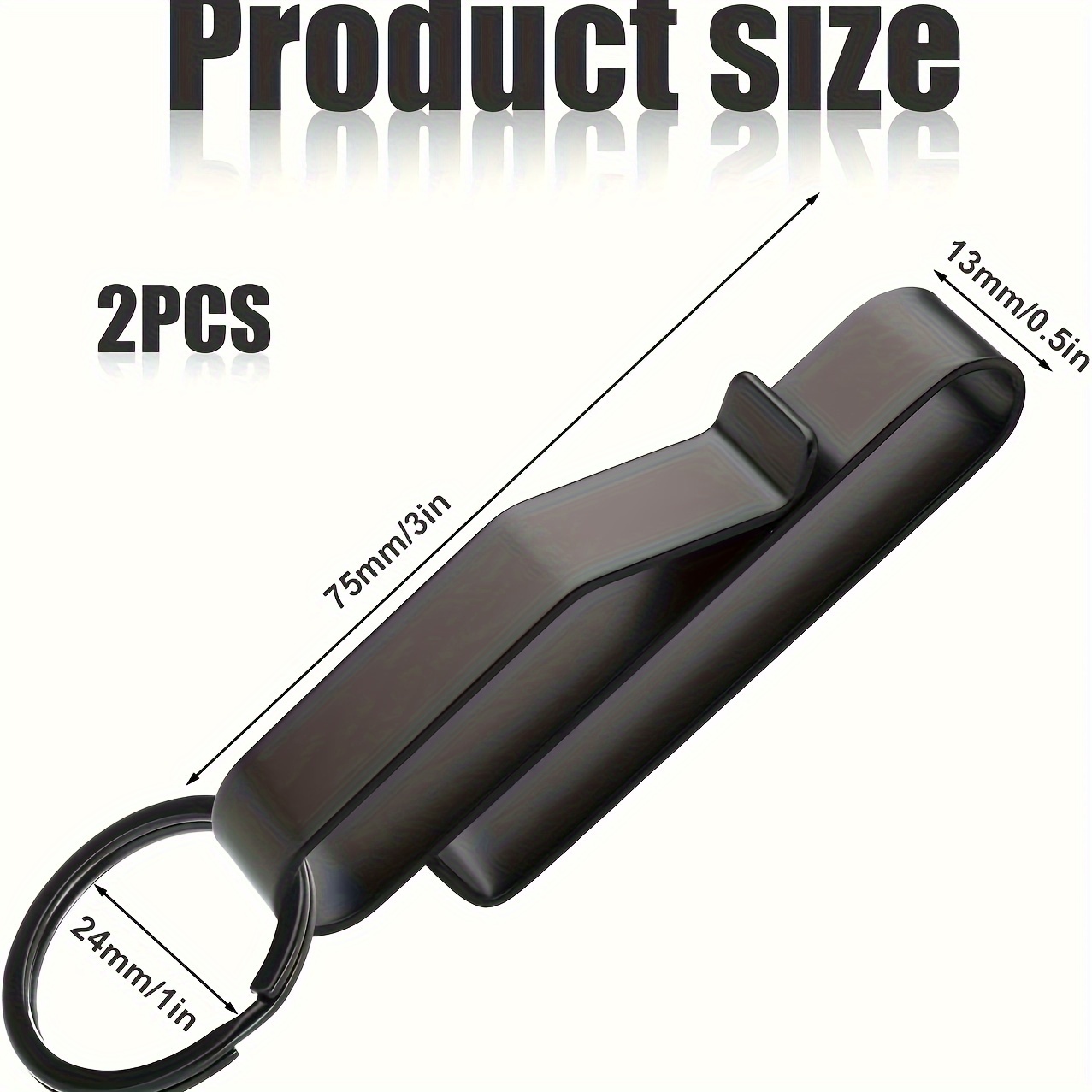 2Pcs Heavy Duty Key Holder Belt With 4Pcs Metal Key Rings, Stainless Steel Keychain For Men, Key Clip For 3.8-5.7cm Width, Ideal Choice For Gifts details 3