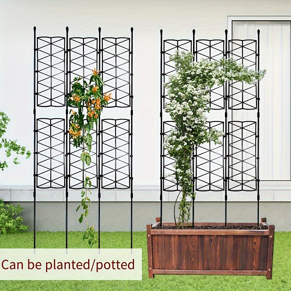 

8-piece Outdoor Climbing Plant Shelf Set - Durable Plastic Coated Steel Trellis For Tomatoes & Houseplants, Garden & Lawn Care Essentials