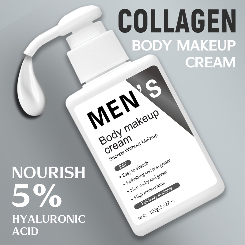 Crème de Cosmétique corporelle 6-en-1 pour hommes | Crème BB/CC illuminante au collagène, acide hyaluronique, vitamines C et E | Absorption instantanée, éclat 48 heures, non collante, hydratante, convient à tous les types de peau, format voyage