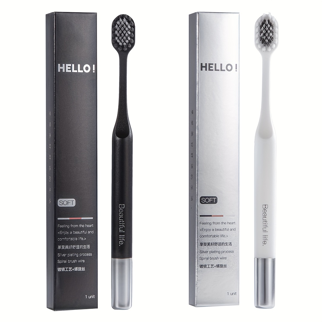 Toothbrushes 2-pack, Wide Head For Deep Cleaning | Comfortable Grip Handle For Sensitive Teeth & Gums