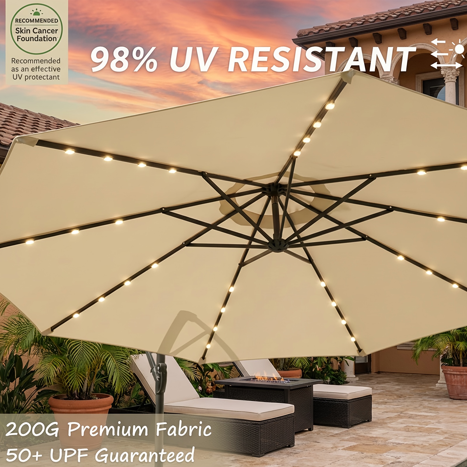 10 rectangular patio umbrella Treasure Garden 10x13 Foot Cantilever Umbrella with Base Rectangular