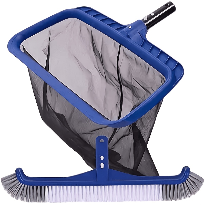 combo de red de malla   y cabezal de cepillo para piscina - skimmer resistente con cepillos profesionales de 17.5 para limpieza de paredes de piscinas