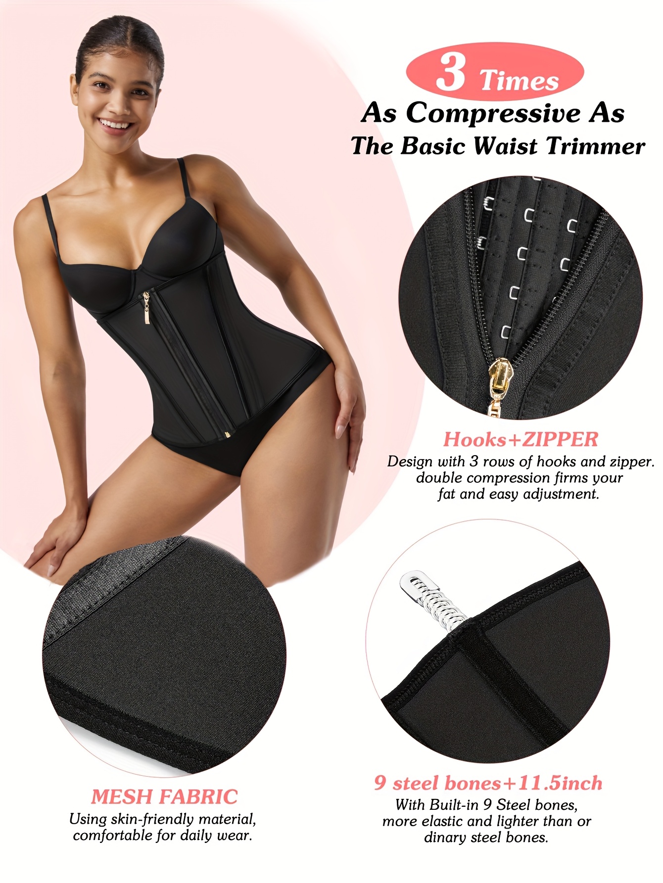 Latex Shapewear Waist Trainer Women's Latex Rubber Waist Training Cincher Corset - Underbust Body Shaper With Steel Boning Waist Training Corset - Foto 4
