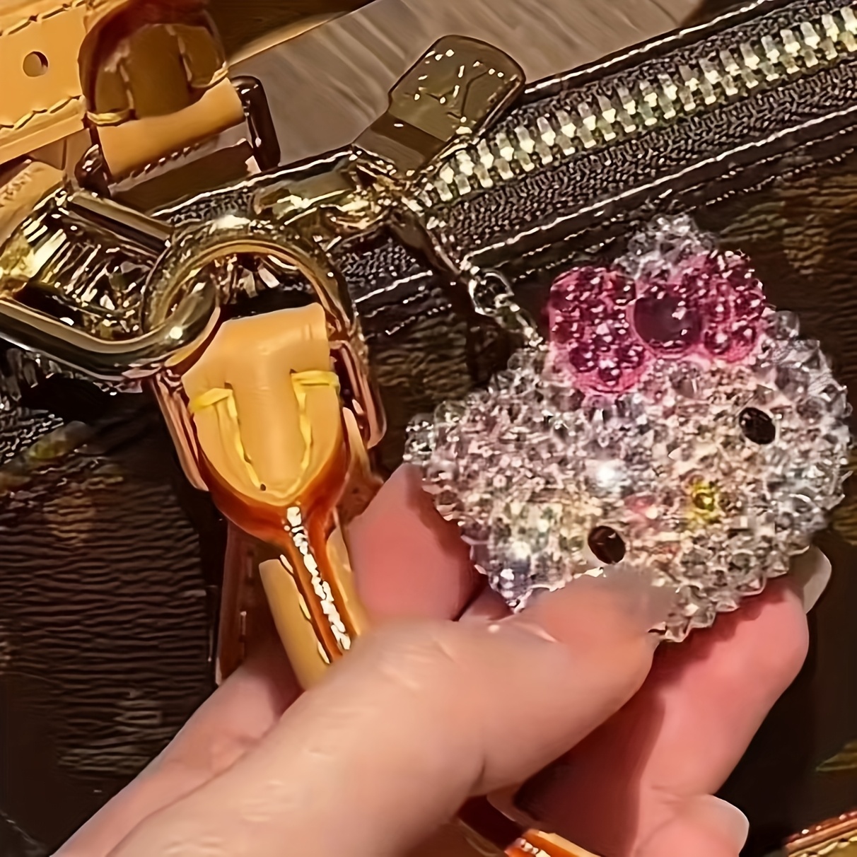 E-shop Sanrio Glitzer Schlüsselanhänger, Kreativer Voll-Kitty Schlüsselring, Taschenanhänger